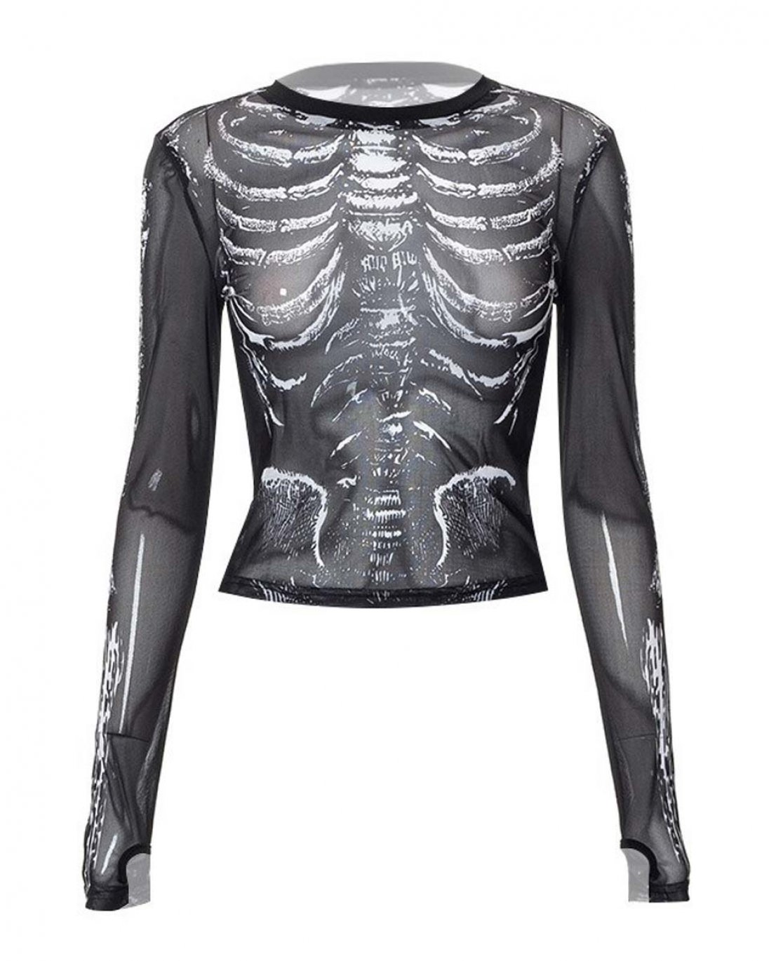Mesh Top Skulls Bones | Blue Fox - Rockkläder Online