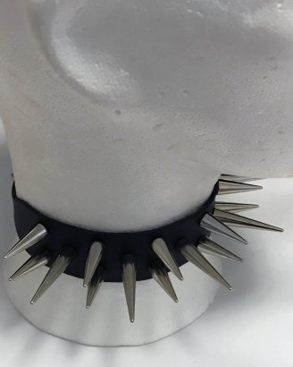 Choker Halsband Läder Extra Långa Nitar Mix 2 rader