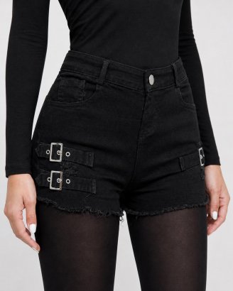 black-denim-short-with-buckles