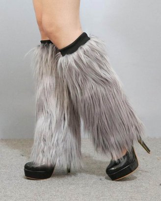 grå-benvärmare-päls-40-cm