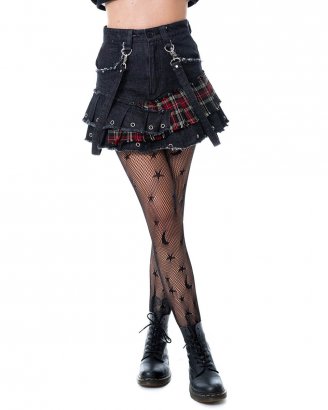 heartless-kjol-denim-tartan-straps-tiama