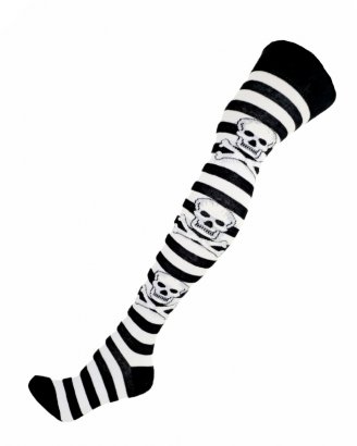 knästrumpor-randiga-svart-vita-dödskallar