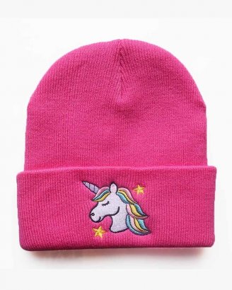 mössa-enhörning-unicorn-mörk-rosa