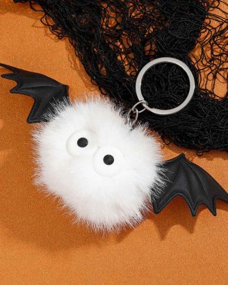 nyckel-ring-spooky-plush-vit