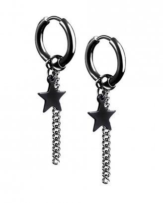 örhängen-svarta-med-kedja-stjärna