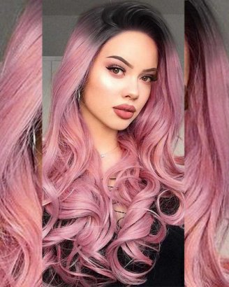 wig-synthetic-hair-Pink Black