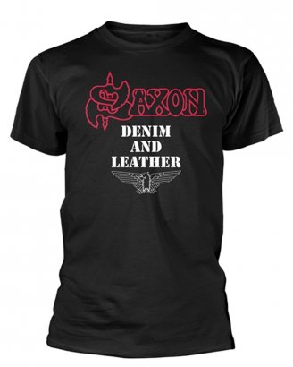 saxon-tshirt-svart-denim-and-leather
