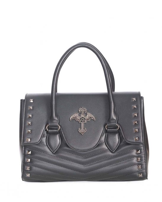 svart-väska-nitar-pentagram-vegan-läder