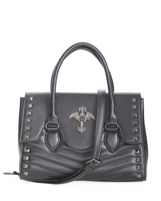 svart-väska-nitar-pentagram-vegan-läder