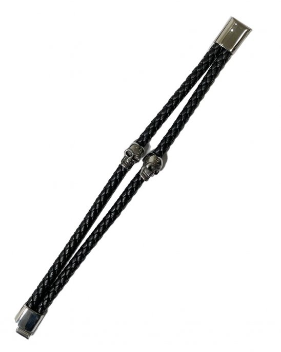 armband-vegan-läder-dödskallar