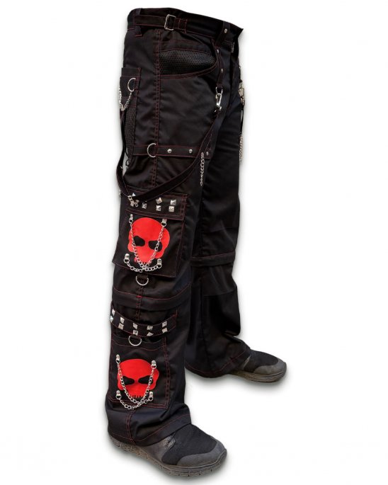 black-baggy-shorts-trousers-red stitch-skulls