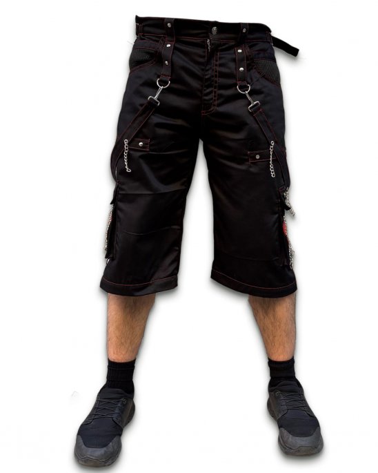 black-baggy-shorts-trousers-red stitch-skulls