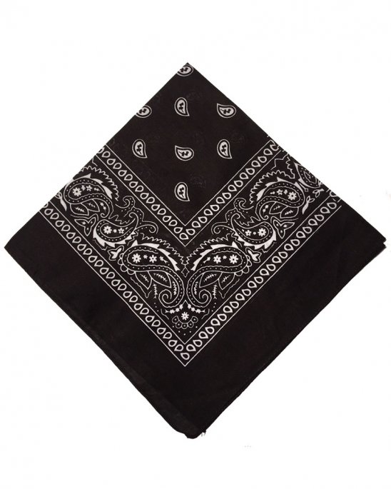 Bandana Svart med Vit Paisley