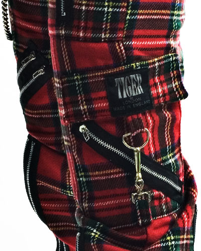 Bondage Byxor Röda Tartan