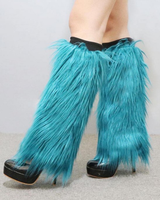 turkos-blå-benvärmare-päls-40-cm