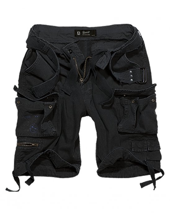 cargo-militär-shorts-svarta-brandit