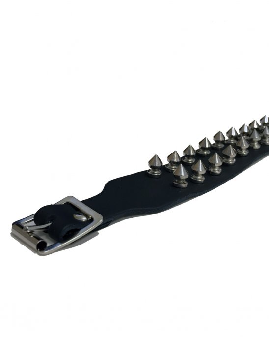 Choker Halsband Läder 2 Rader Spetsiga Skruv Nitar