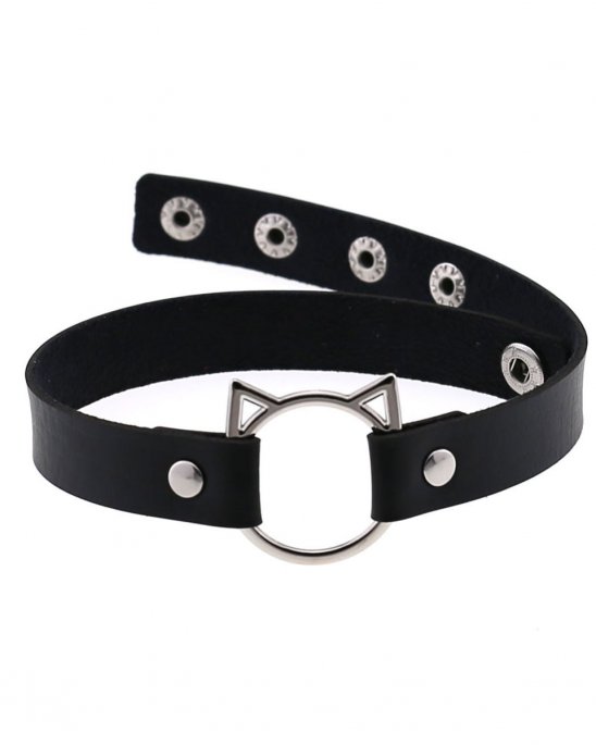 choker-svart-ring-kattöron-moon-attic