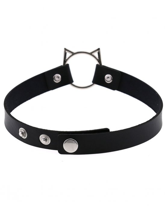 choker-svart-ring-kattöron-moon-attic