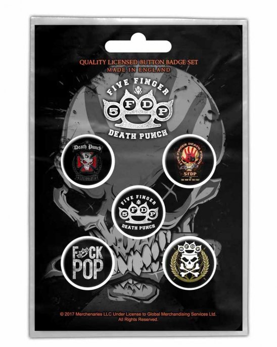 Five Finger Death Punch Logos PINS 5-PACK 