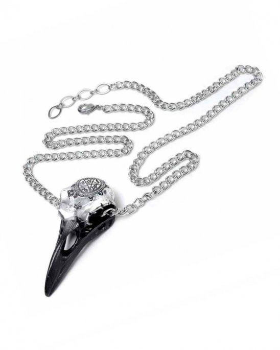 Halsband Korpskalle Volvan Raven Skull Alchemy Gothic