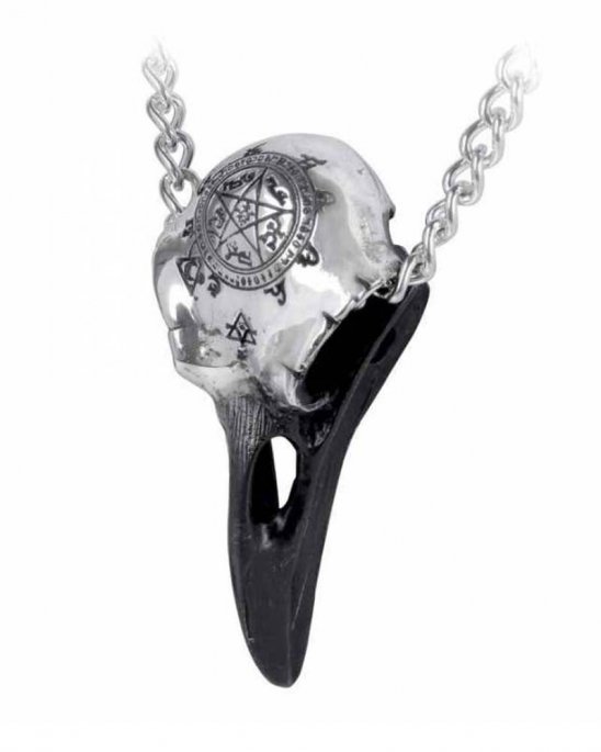 Halsband Korpskalle Volvan Raven Skull Alchemy Gothic