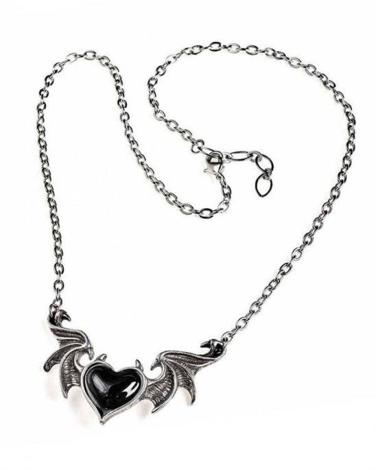Halsband Hjärta Vingar Blacksoul Alchemy Gothic