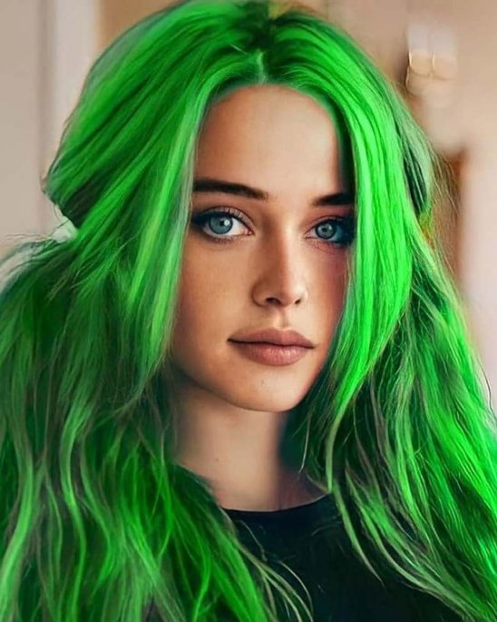 hår-slinga-extension-clip-in-grön