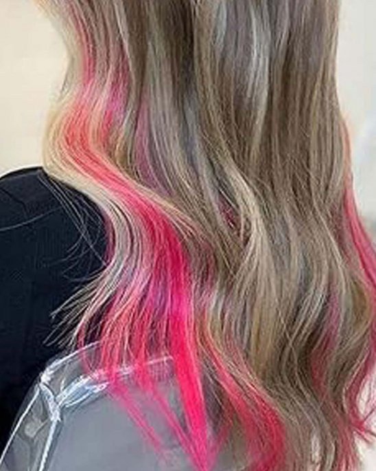 hår-slinga-extension-clip-in-neon-rosa