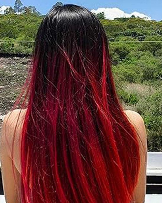 hår-slinga-extension-clip-in-röd