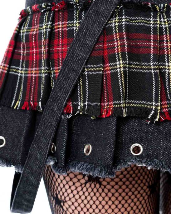 heartless-kjol-denim-tartan-straps-tiama