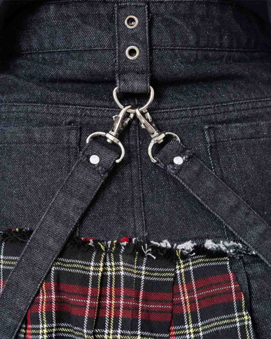 heartless-kjol-denim-tartan-straps-tiama