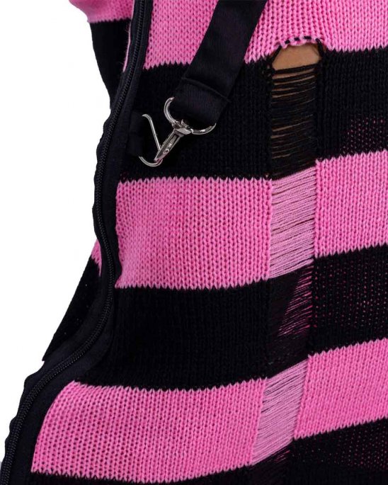 innocent-lång-cardigan-svart-rosa-petunia