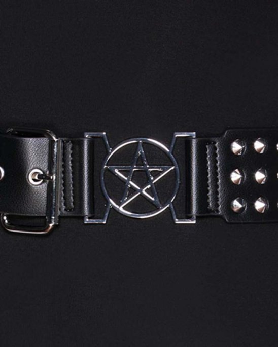 Killstar Bälte med Pentagram PU Läder (vegan) 