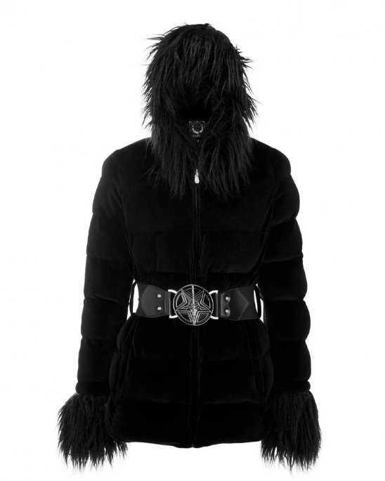 Killstar Täckjacka med Pälskrage och luva