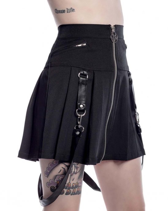 killstar-kjol-svart-straps-dragkedja
