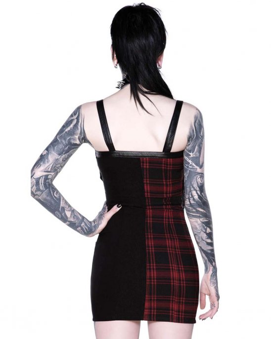 Killstar topp svart-tartan