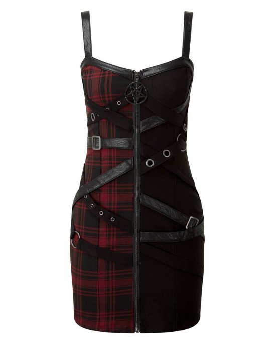 Killstar topp svart-tartan