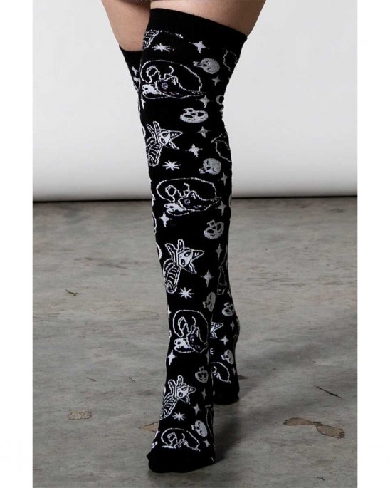 killstar-knästrumpor-svarta-katter-dödskallar
