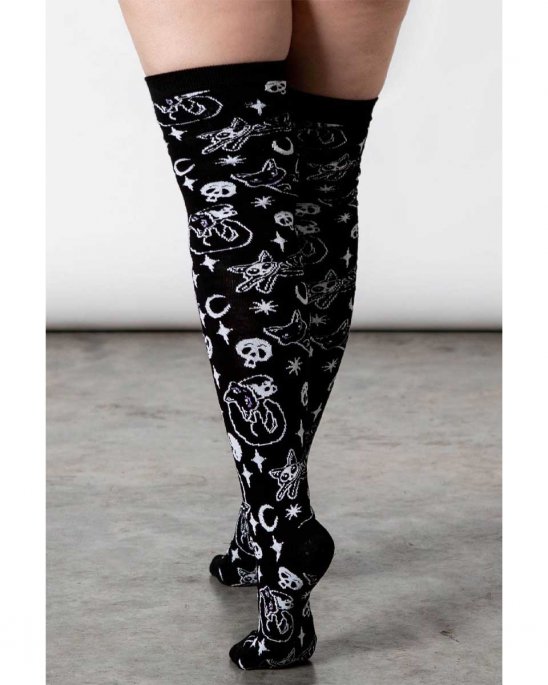 killstar-knästrumpor-svarta-katter-dödskallar