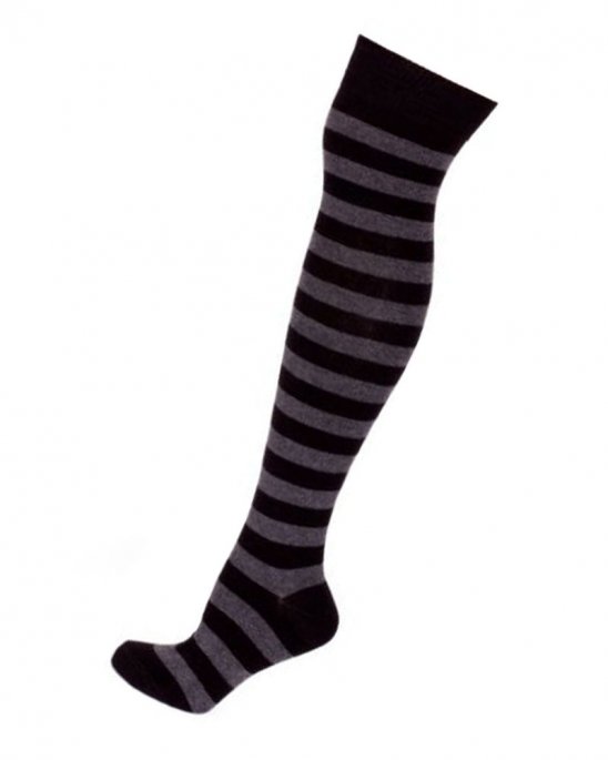 Knästrumpor Randiga Svart Grå