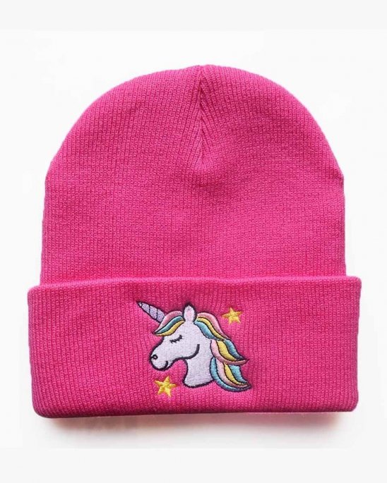 mössa-enhörning-unicorn-mörk-rosa