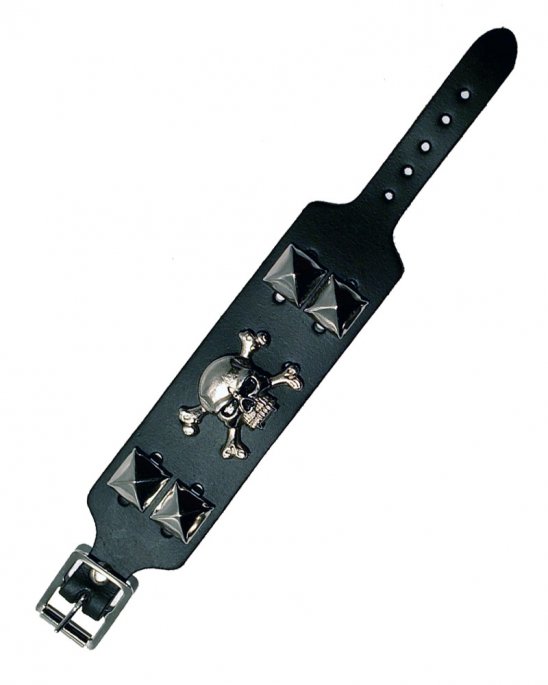 skull-wristband-studs-pyramid-2-row