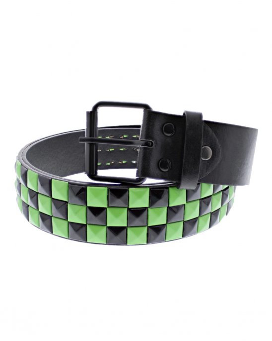 nitbälte-vegan-3rad-gröna-svarta-nitar