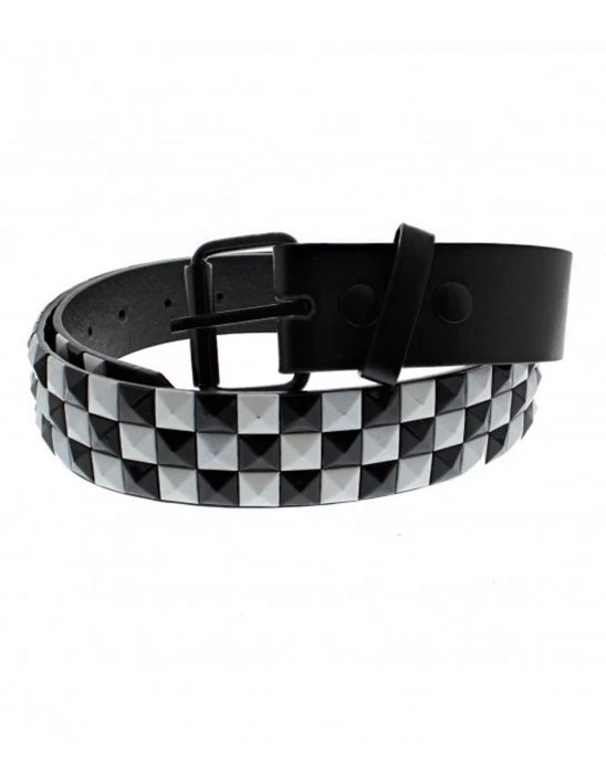 nitbälte-vegan-3rad-röda-vita-nitar