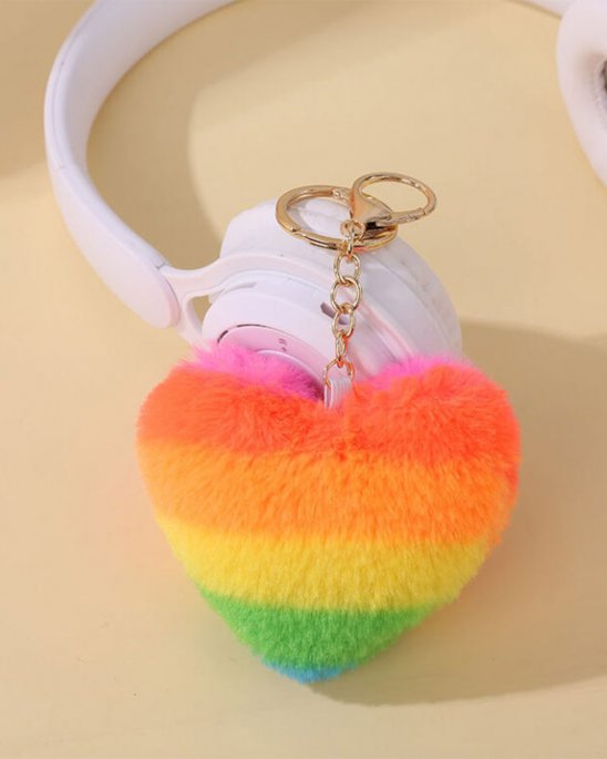 nyckel-ring-plush-hjärta-regnbåge-pride-lgbt