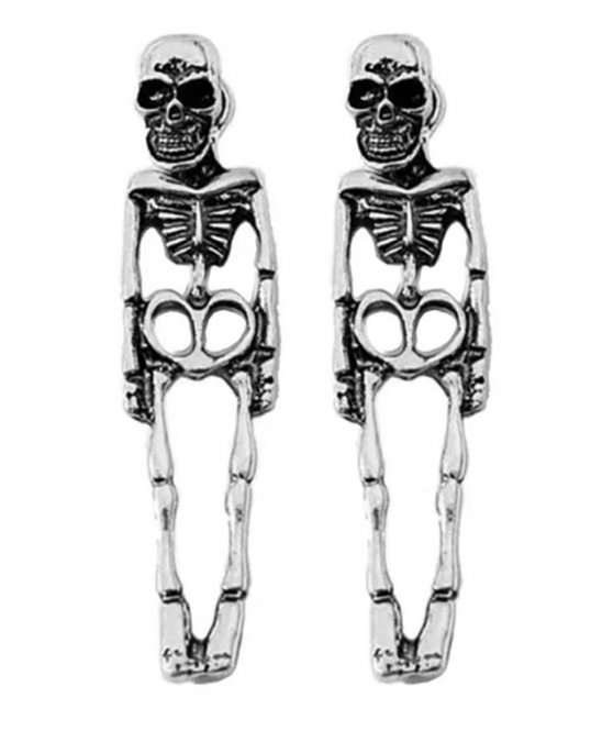 ear-ring-skeleton-silver