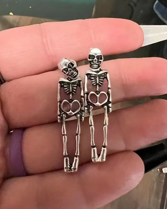 ear-ring-skeleton-silver