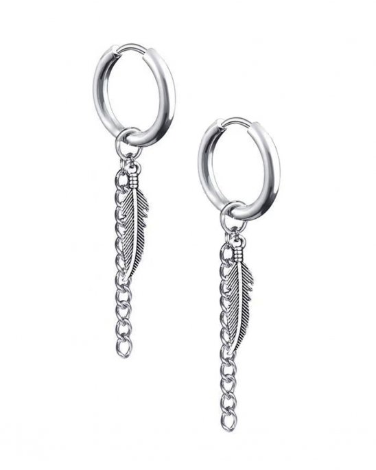 örhängen-silver-med-kedja-fjäder