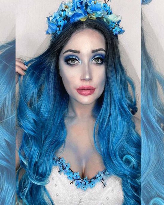 wig-synthetic-hair-blue-black
